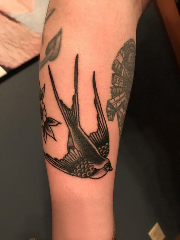 鸟纹身 男生手臂上鸟纹身图片