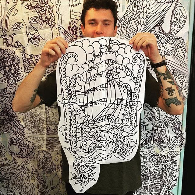 简单线条纹身 多款简单线条纹身素描传统纹身图案