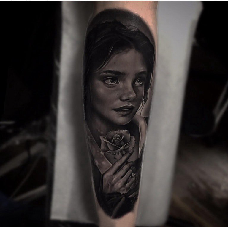 女生人物纹身图案 女生手臂上女生人物纹身图案