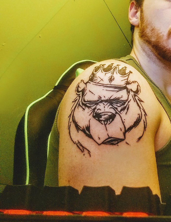 熊纹身 男生手臂上熊图腾纹身图片