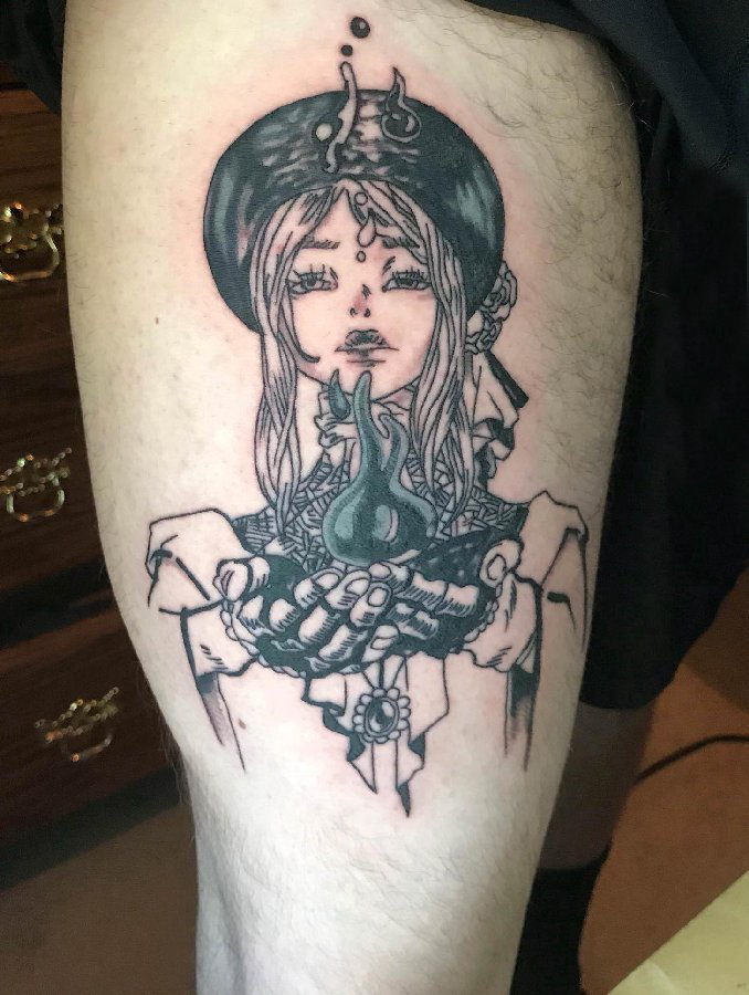 女生人物纹身图案 男生大腿上女性人物纹身图案