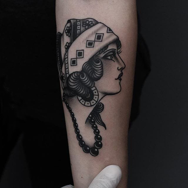 女生人物纹身图案 多款素描纹身彩色人物纹身图案