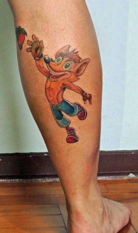 纹身卡通 男生小腿上卡通纹身图片