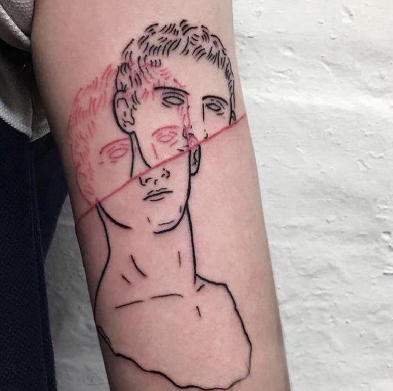 欧美抽象纹身 女生手臂上抽象纹身图案