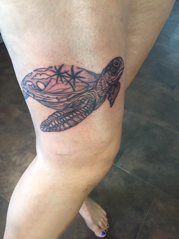 乌龟纹身图案 女生大腿上乌龟纹身图案