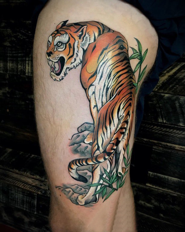 老虎纹身 男生手臂上老虎纹身图片