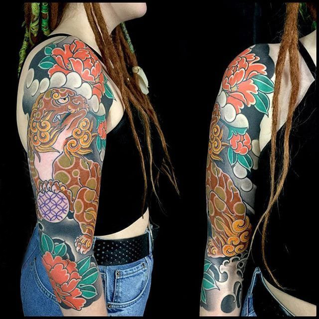 日本纹身 多款简单线条纹身彩色日本传统纹身图案