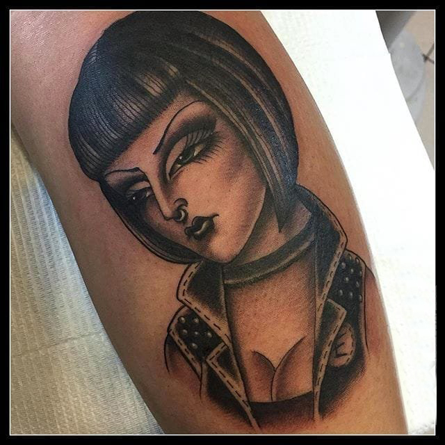 女性人物纹身图案 多款点刺纹身素描女性人物纹身图案