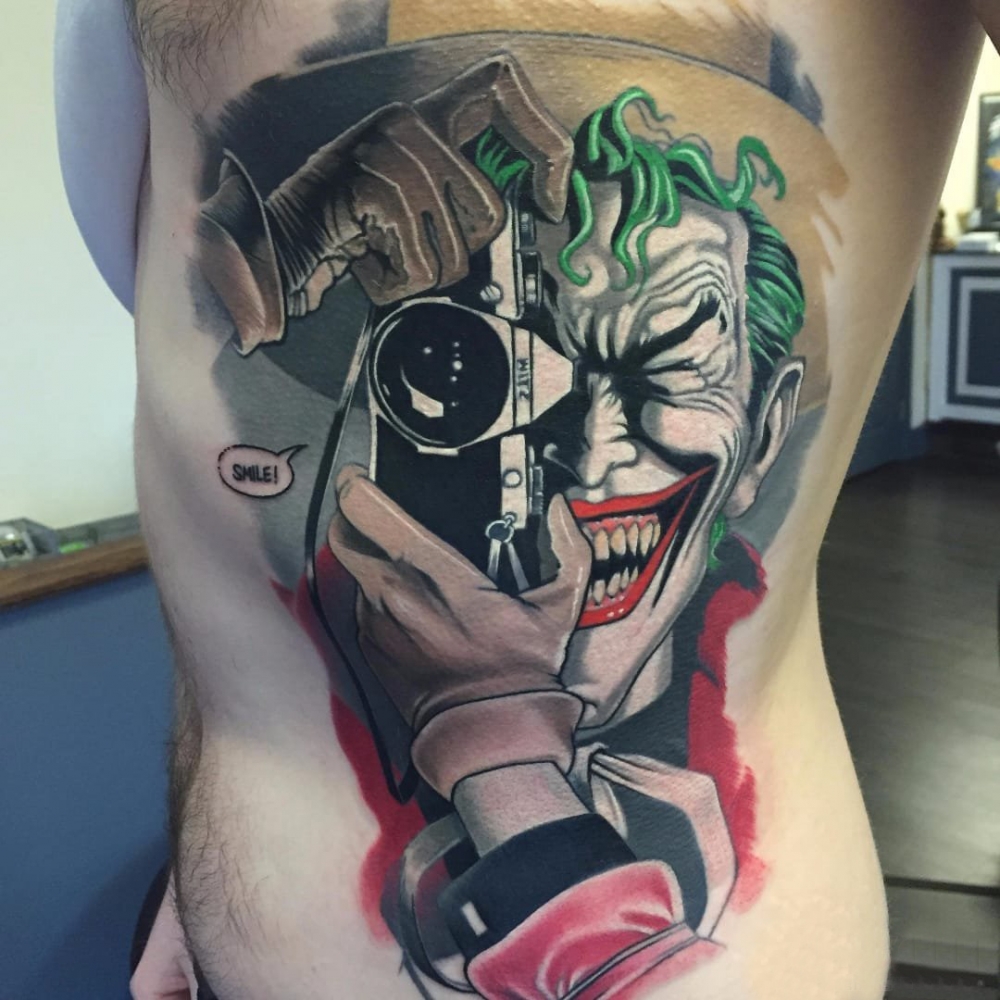 小丑纹身 多款彩绘纹身素描小丑纹身图案