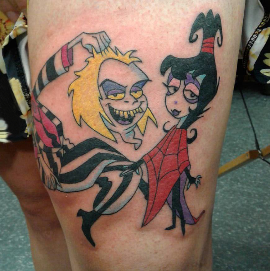 卡通纹身图片 男生大腿上卡通纹身图片