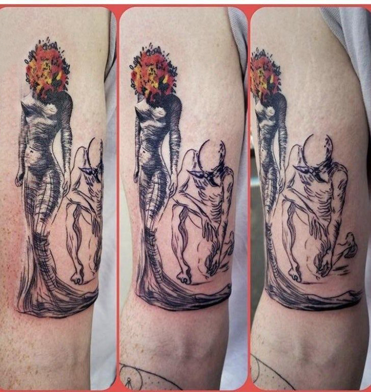 人物纹身图片 男生手臂上人物纹身图片