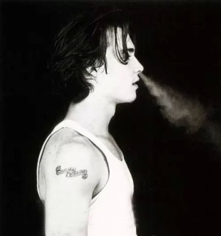 美国纹身明星  Johnny Depp手臂上黑灰的印第安人纹身图片