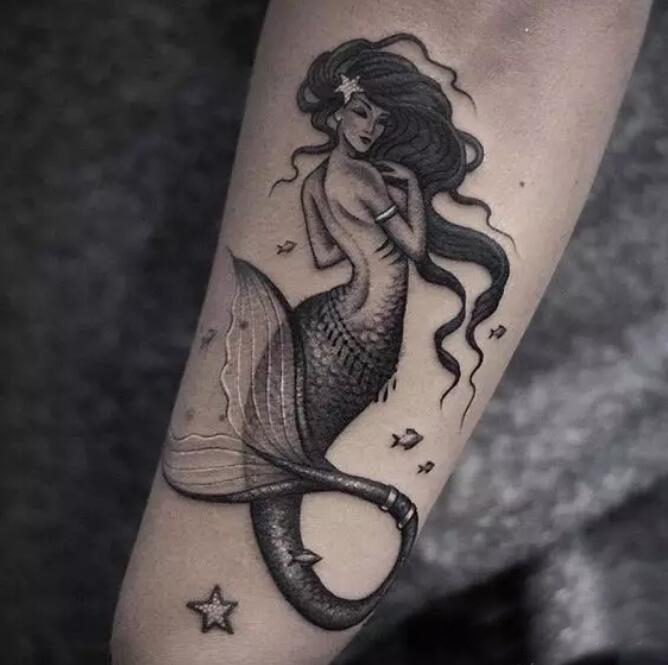 最美生物美人鱼纹身图案