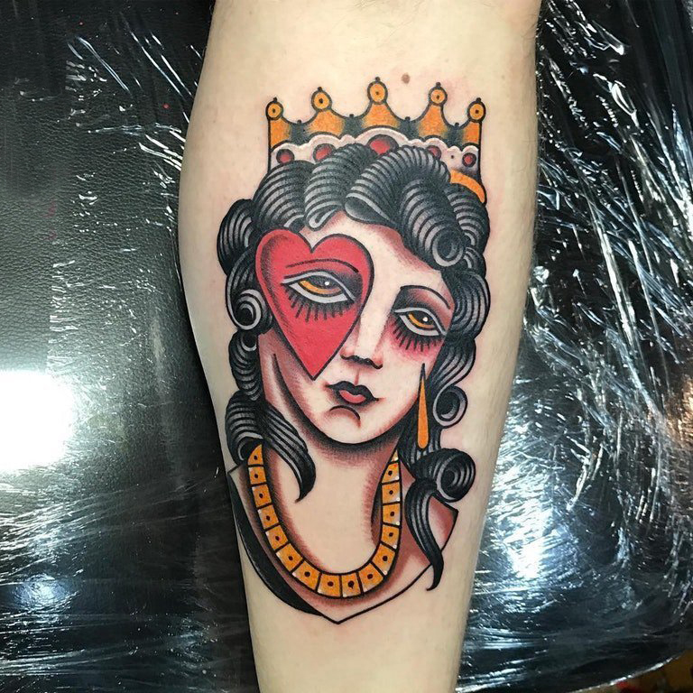 女孩人物纹身图案  女生手臂上彩绘的女孩人物纹身图片