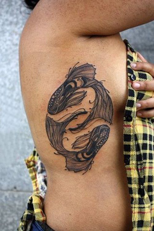 纹身双鱼座  具有神秘意味的星座纹身图案