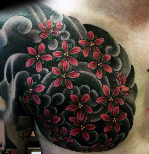 樱花纹身   多款设计别样的樱花纹身图案