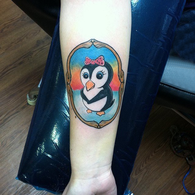 企鹅纹身图  十分可爱的企鹅纹身图案