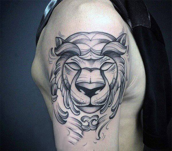 狮子王纹身  风格霸气的狮子王纹身图案