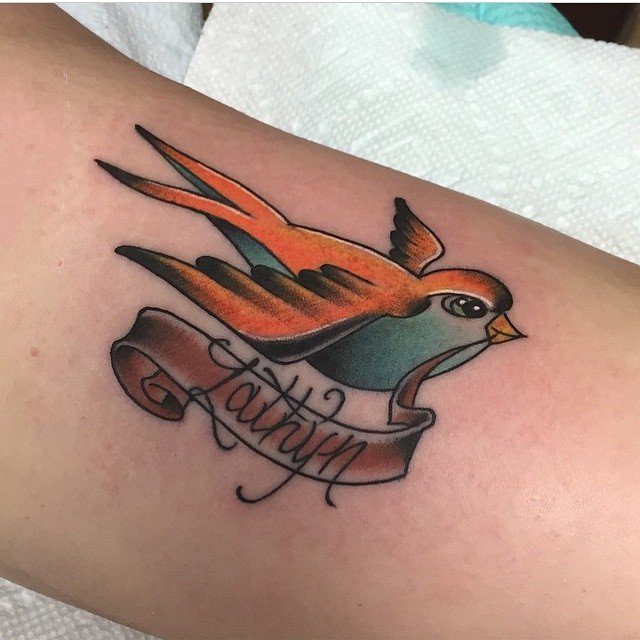 纹身鸟  小巧可爱的麻雀燕子等小鸟纹身图案