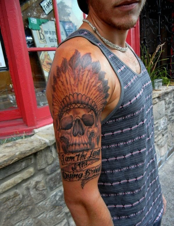 一组个性十足的印第安人纹身图案