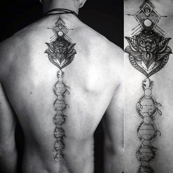 男生脊柱纹身  彰显个性的男生脊柱纹身图案