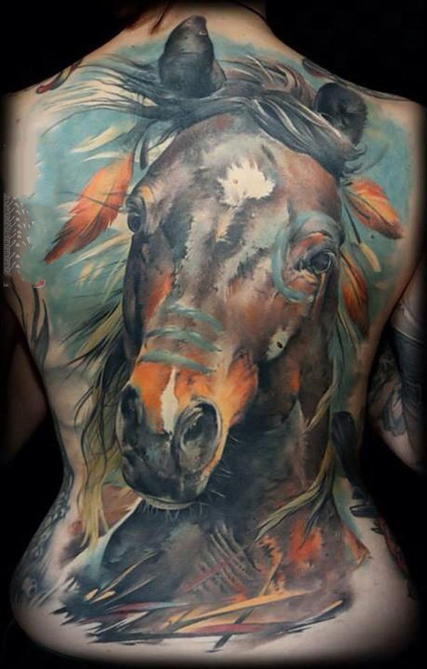 纹身 马  多款设计别样的马纹身图案