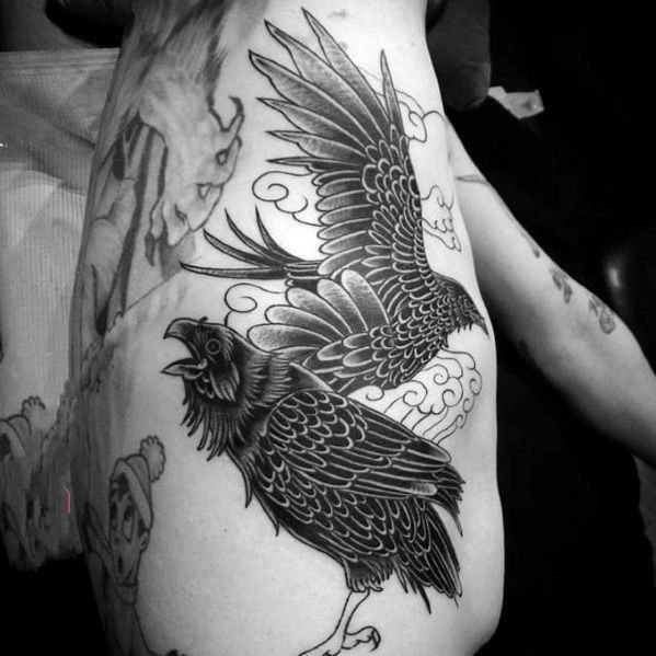 乌鸦纹身图   个性设计的乌鸦纹身图案
