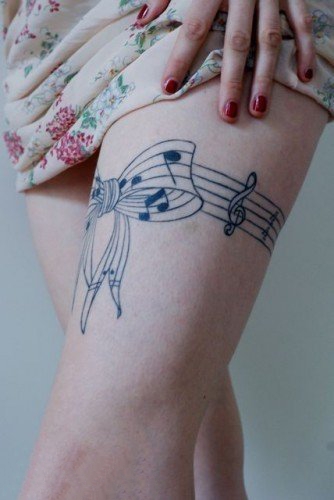 音符纹身  设计巧妙的音符纹身图案
