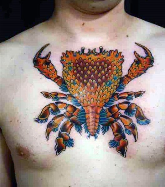 螃蟹纹身图案  张牙舞爪的螃蟹纹身图案