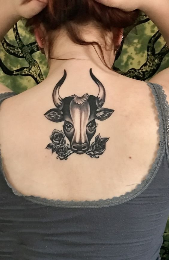 公牛头纹身   多款雄壮的公牛头纹身图案