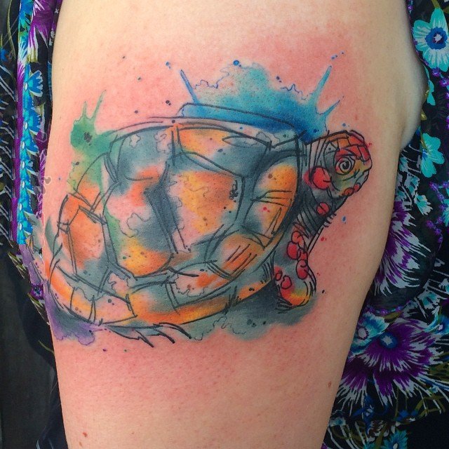 龟纹身   畅游海中的海龟纹身图案