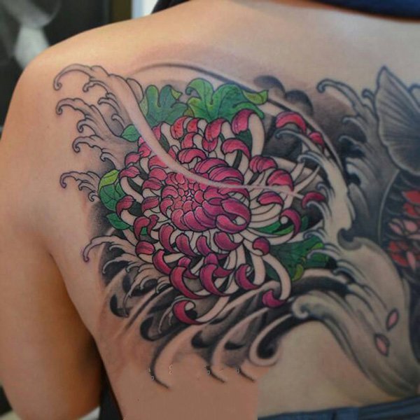 纹身菊花图案    多款怒放的菊花纹身图案