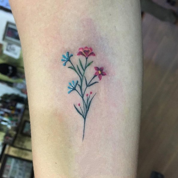 迷你小纹身  清新秀丽的植物纹身图案