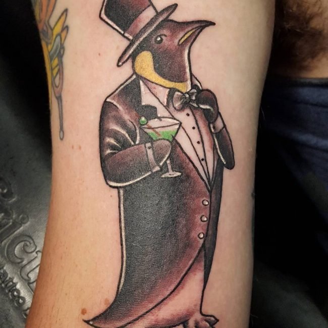 小动物纹身  调皮可爱的企鹅纹身图案