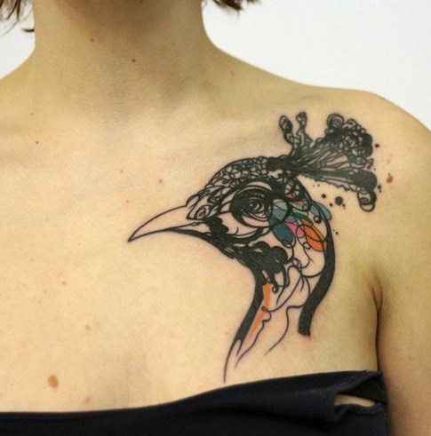 孔雀纹身图片   唯美的孔雀纹身图案