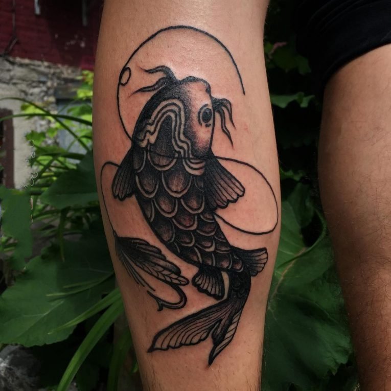 纹身锦鲤图案   灵动的锦鲤纹身图案