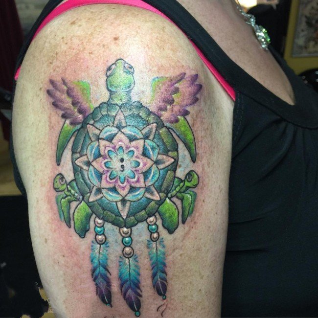 乌龟纹身图案   寿高年长的乌龟纹身图案