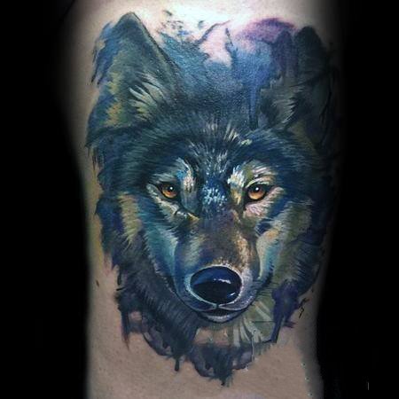 狼头纹身图片 凶猛机智的狼头纹身图案