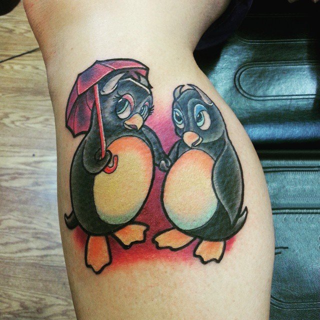 企鹅纹身图   呆萌的企鹅纹身图案