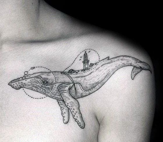 纹身鲸鱼   时尚而又不失灵动的鲸鱼纹身图案
