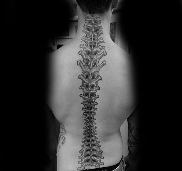 脊柱纹身图案   设计感十足的脊柱纹身图案