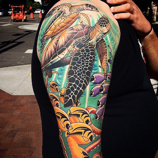 乌龟纹身图案   奇趣而又可爱的乌龟纹身图案