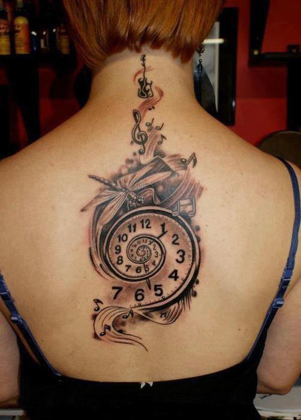 时钟纹身   滴答滴答的时钟纹身图案