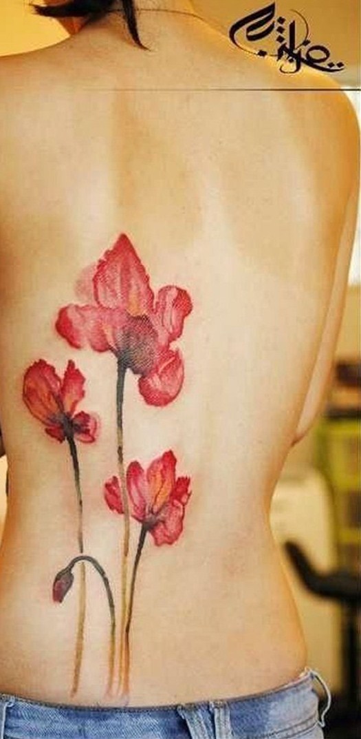 罂粟花纹身图片   美丽却致命的罂粟花纹身图案