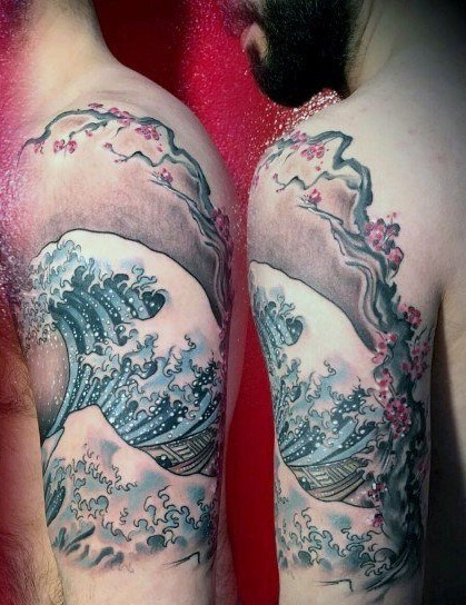 樱花 纹身图案   盛开似锦的樱花纹身图案