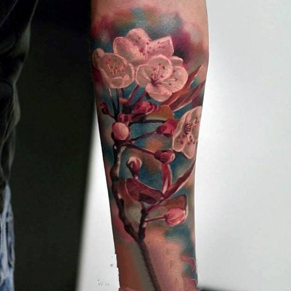 樱花 纹身图案   盛开似锦的樱花纹身图案