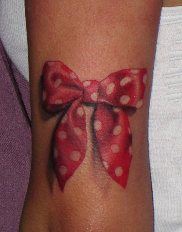 蝴蝶结纹身图   少女心十足的蝴蝶结纹身图案