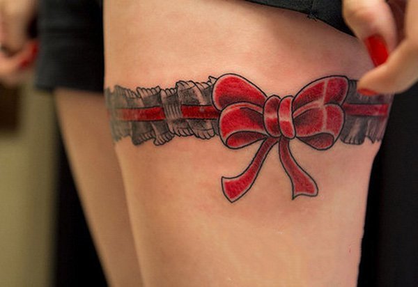 蝴蝶结纹身图   少女心十足的蝴蝶结纹身图案