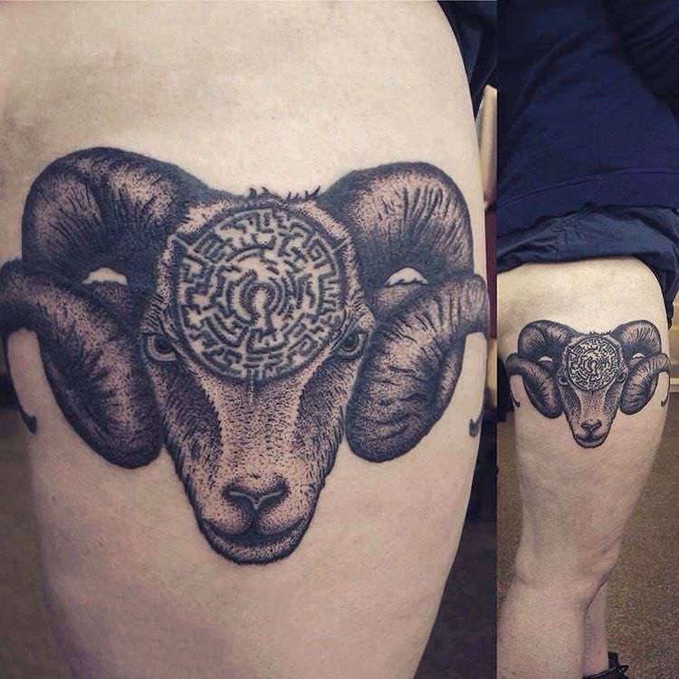 羊的纹身图案   精力旺盛的羊纹身图案