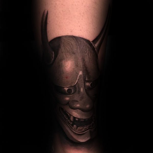 日本鬼面具纹身  凶神恶煞的日本鬼面具纹身图案